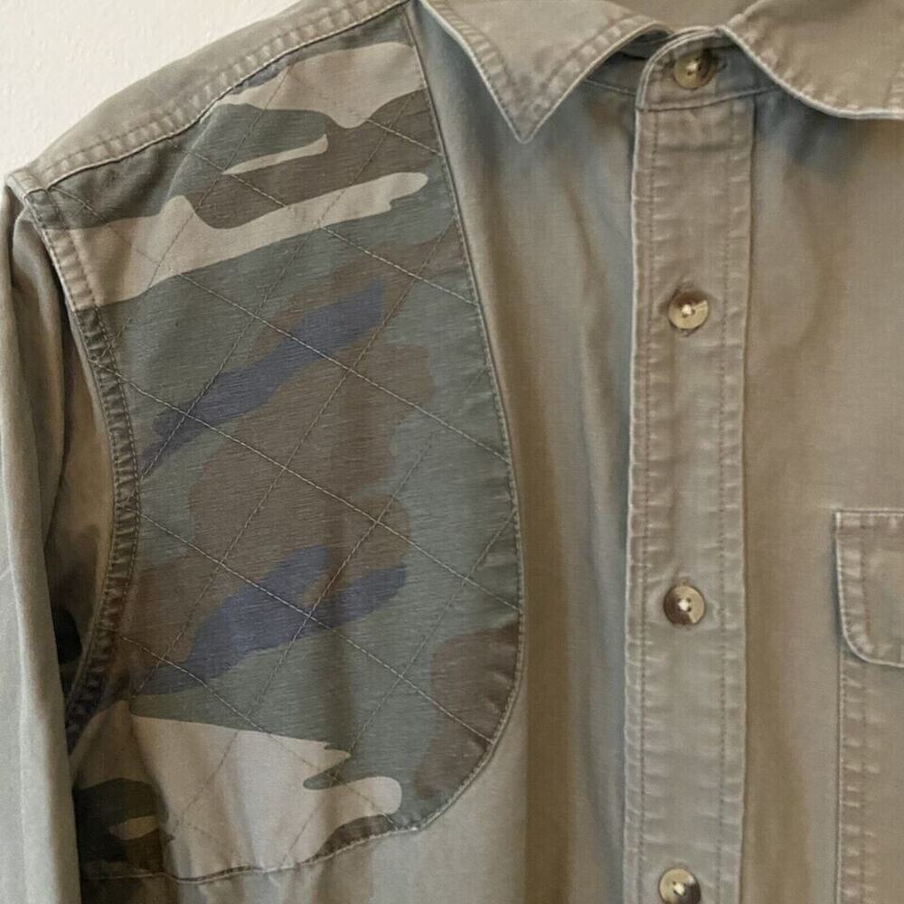 Red Head Camo Green Mens Sz M Button Up Sleeve Padded Shooting Hunting Field